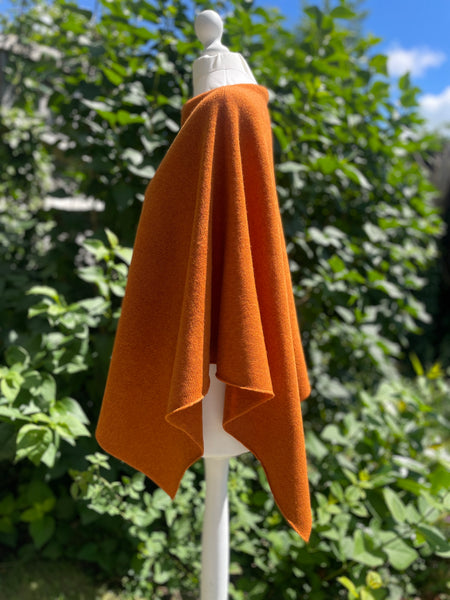 WIDE STRIPE PONCHO BURNT ORANGE