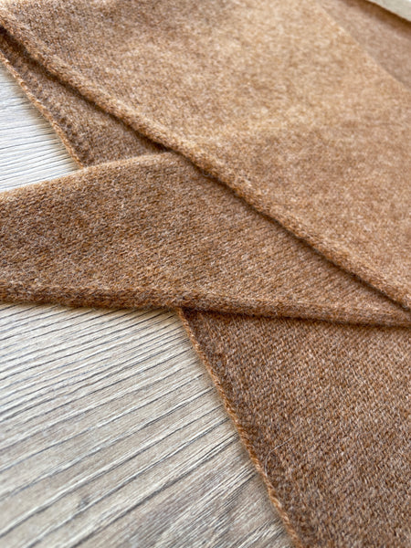 LARGE TRIANGLE SCARF CHESTNUT BROWN