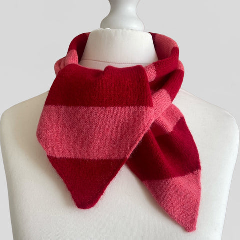 SKINNY NECKERCHIEF RED AND PINK STRIPE