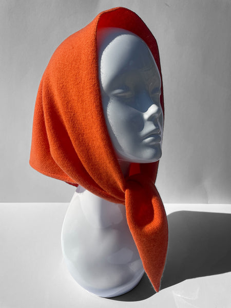 LARGE TRIANGLE SCARF TANGERINE ORANGE