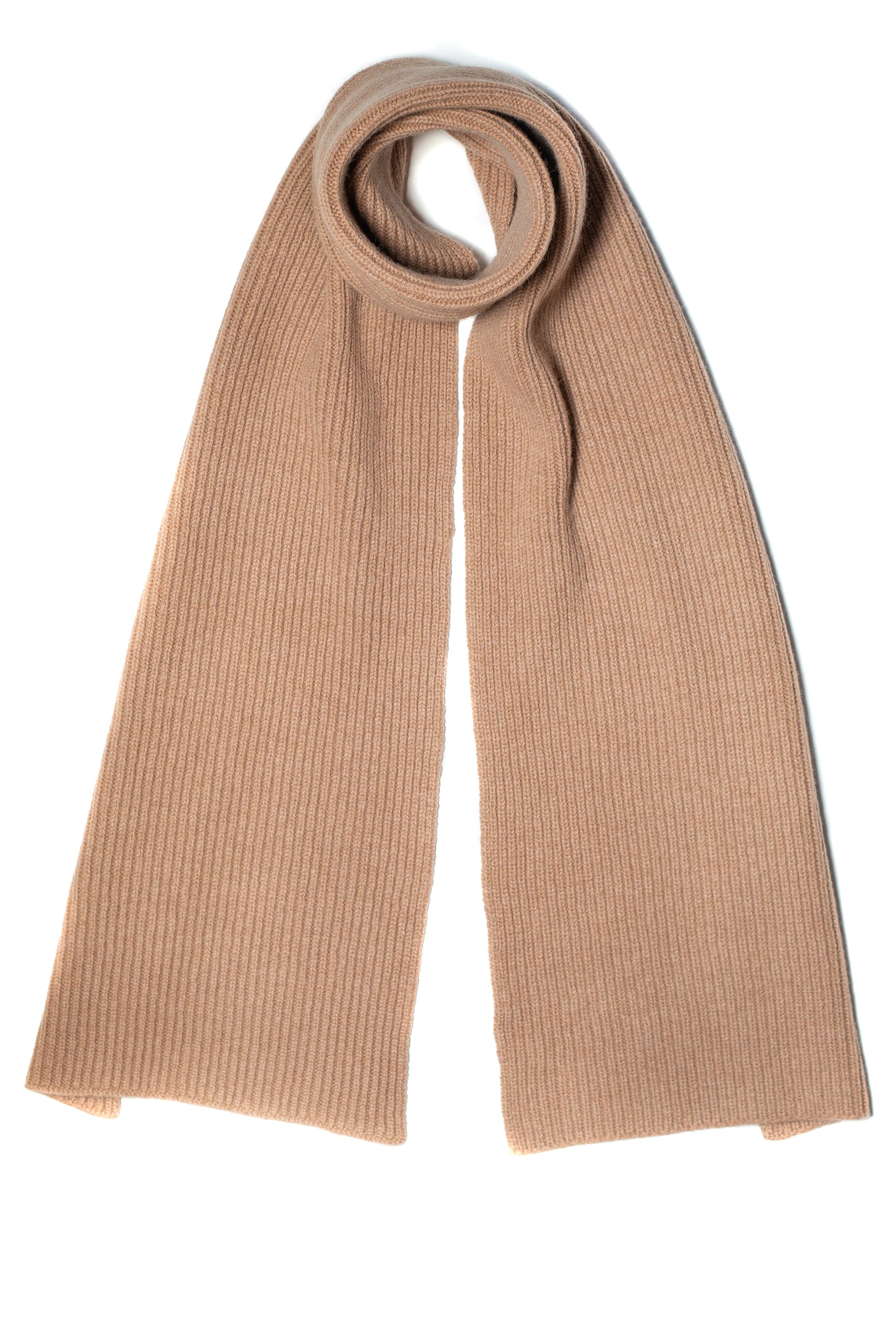 LAMBSWOOL RIBBED SCARF CAMEL