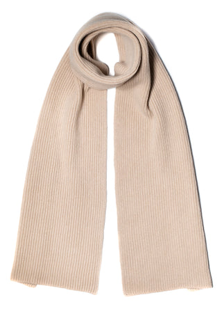 LAMBSWOOL RIBBED SCARF OATMEAL
